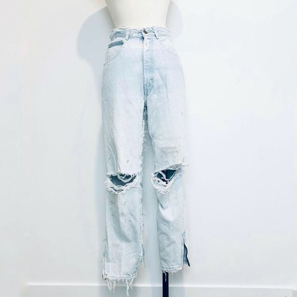 Vintage Transaction Light Wash High Rise Jeans 24-25” Zipper Straight - Picture 1 of 11